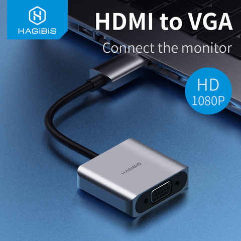 Hagibis HDMI-compatible vers VGA adaptateur 1080P mâle vers Famale convertisseur avec port d'alimentation Audio vidéo pour PC portable HDTV XBOX PS4/5 ► Photo 1/6