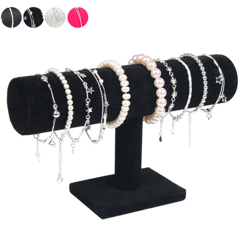 Présentoir de bracelets en velours ou en cuir Portable, présentoir de colliers, organisateur de bijoux de montre t-bar, SEC88 ► Photo 1/6