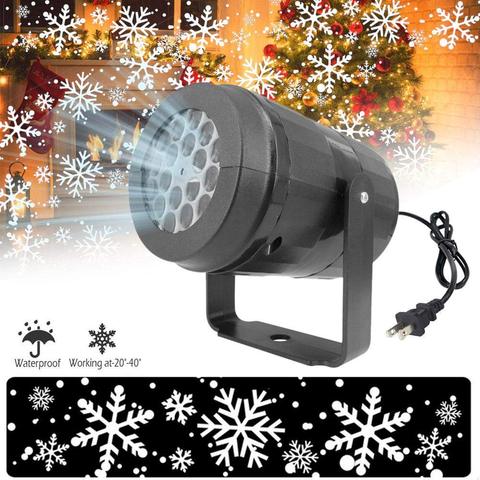 LED lumières de scène LED flocon de neige lumière blanc projecteur de tempête de neige atmosphère de noël vacances fête de famille lampe spéciale ► Photo 1/6