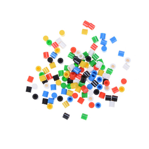 20 pièces/lot bouton Tactile casquettes chapeau en plastique pour 6*6mm Tactile bouton poussoir couvercle couvercle couleur aléatoire ► Photo 1/4