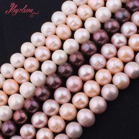 Perles d'eau douce rondes 10-10.5mm, en pierre naturelle, pour bricolage, Bracelet, boucle d'oreille, fabrication de bijoux, 15 pouces, livraison gratuite ► Photo 1/1