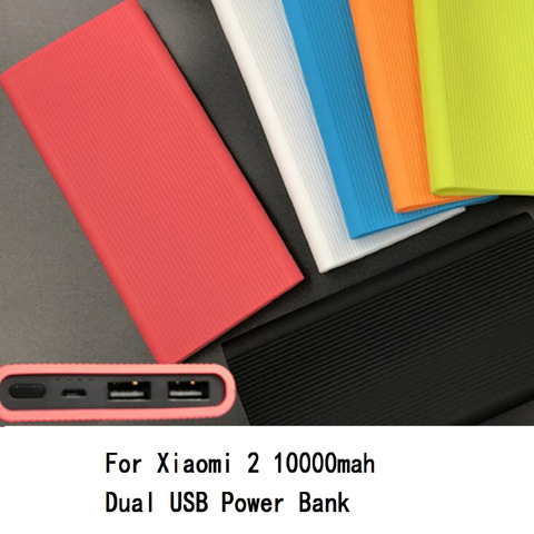 Housse de protection en Silicone housse de protection en peau pour nouveau Xiaomi Xiao Mi batterie d'alimentation 2 10000mAh double Ports USB Powerbank ► Photo 1/6