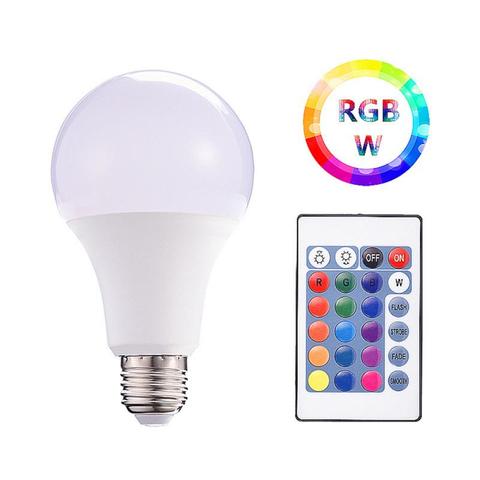 Ampoule magique colorée changeante avec télécommande IR E27, 3W/5W/10W/15W, rvb W variable, 1 pièces ► Photo 1/6