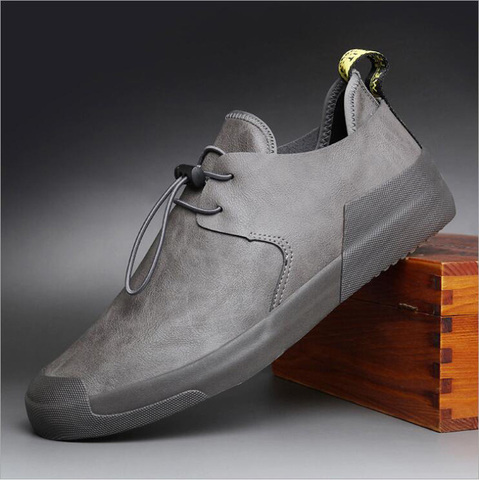 Chaussures en cuir décontractées pour hommes, mocassins de Style Simple à lacets, plates et Cool, à la mode, printemps-automne, 2022 ► Photo 1/6