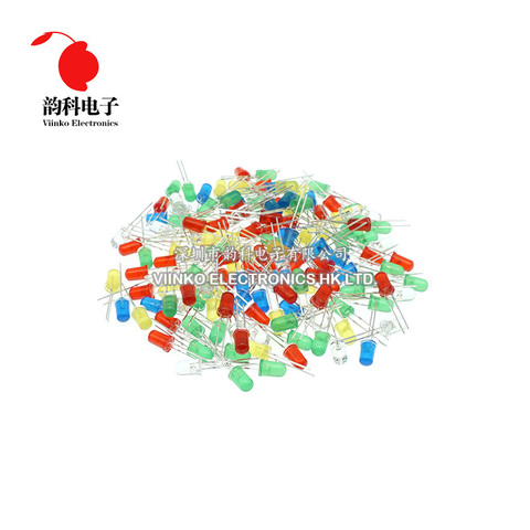 100 pièces 5mm Diode LED F5 assortiment Kit blanc vert rouge bleu jaune Orange rose violet blanc chaud lumière à assembler soi-même Diode électroluminescente ► Photo 1/6