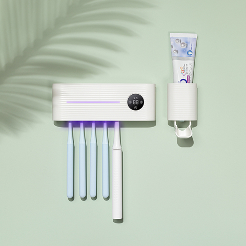 Youpin antibactérien UV Ultraviolet porte-brosse à dents stérilisateur distributeur automatique de dentifrice presse-étoupe ensemble d'accessoires de salle de bains ► Photo 1/6