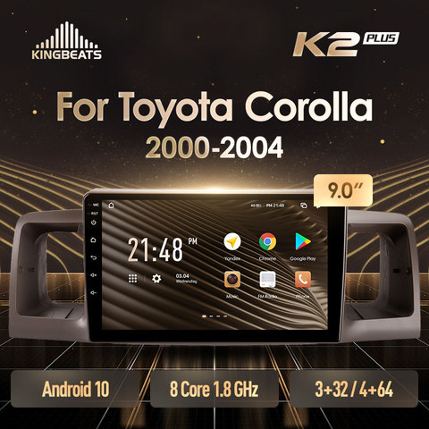 KingBeats Android 10 octa-core tête unité HU 4G en tableau de bord autoradio multimédia lecteur vidéo Navigation GPS pour Toyota Corolla E130 E120 2000 - 2004 aucun dvd 2 din Double Din Android autoradio 2din ► Photo 1/6