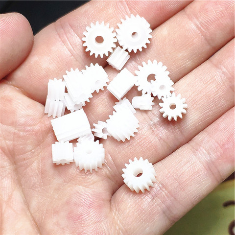 21 types en plastique arbre engrenages groupe 1 moteur dents axe engrenages ensembles 1mm 2mm trou diamètre bricolage hélicoptère Robot jouets livraison directe ► Photo 1/2