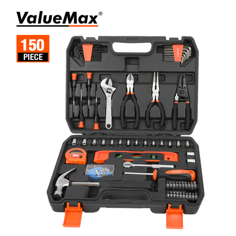 ValueMax ensemble d'outils à domicile pour ensemble d'outils de réparation à domicile Kits d'outils ménagers avec tournevis pinces marteau boîte de couteau utilitaire ► Photo 1/6