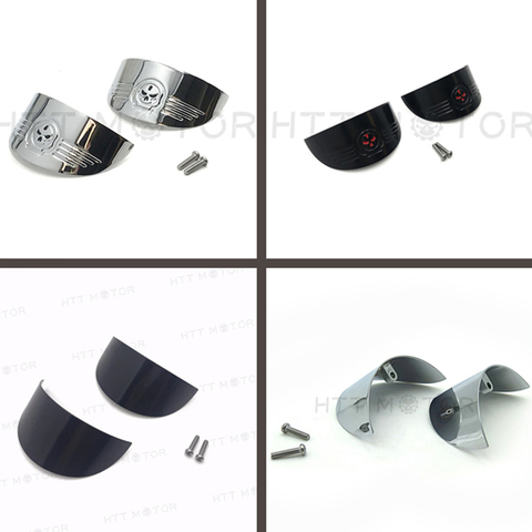 Pièces de rechange Livraison Gratuite Pièces De Moto Crâne Clignotant Arrière Visières Pour Harley 86-90 FLST/94-17 FLHR/86-09 FLHT Noir CHROMÉ ► Photo 1/6
