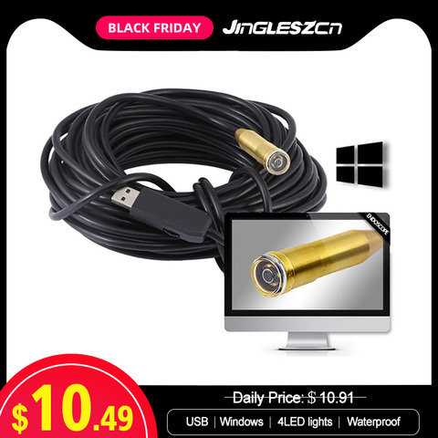 Caméra Endoscope USB 14.5mm 25 M caméra serpent Endoscope USB IP67 caméra d'inspection étanche pour PC Windows, Macbook OS PC ► Photo 1/6