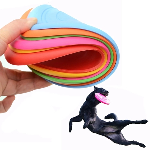 Drôle Silicone soucoupe volante chien chat jouet chien jeu doux pour animaux de compagnie disques volants résistant mâcher chiot formation Interactive fournitures pour chiens ► Photo 1/6