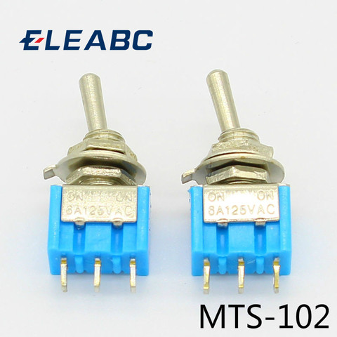 Mini interrupteurs à bascule SPDT ON MTS-102 3 broches, 5 pièces, 6a, 125vac ► Photo 1/6