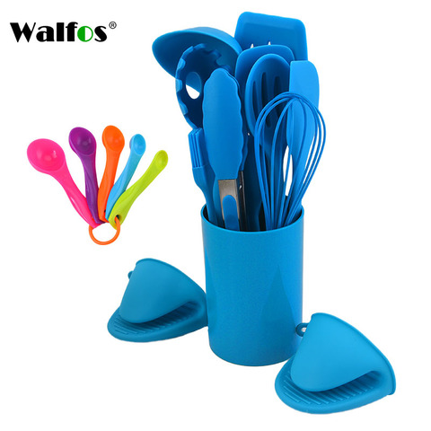 Walfos 14 pièces résistant à la chaleur Silicone batterie de cuisine antiadhésive outils de cuisine cuisine trousse à outils ustensiles accessoires de cuisine ► Photo 1/6