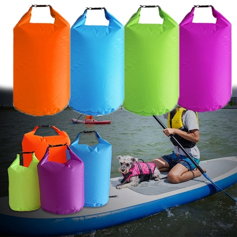 Sac sec étanche en Polyester coloré Portable 210T, 1 pièce, sac seau flottant de plage, Sport de plein air, cyclisme, Camping, randonnée, accessoire ► Photo 1/6