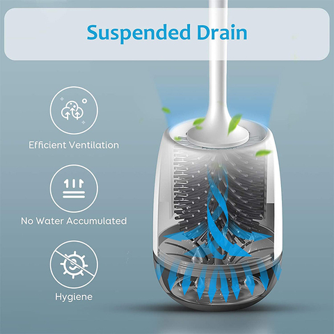 Brosse de toilette murale en Silicone TPR, poils souples en caoutchouc pour salle de bain, Super outils de nettoyage, Durable, Silicone de haute qualité ► Photo 1/6
