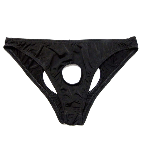 Hommes Nylon Lingerie Sexy bout ouvert Sissy culottes sous-vêtements String Homme Bikini slips sous-vêtements gai o-ring entrejambe hommes tongs ► Photo 1/6