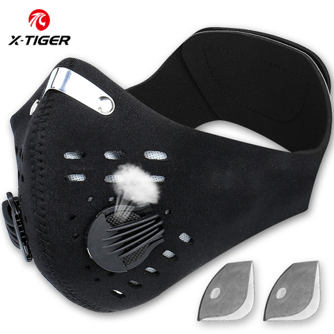 X-tiger Pro masque de cyclisme avec filtre KN95 masque de protection cyclisme charbon actif Anti-Pollution Sport entraînement vélo masque ► Photo 1/6