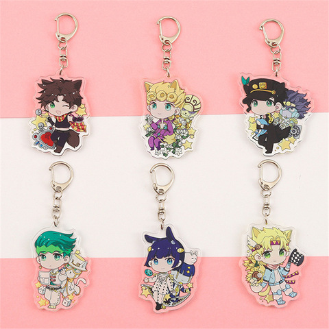 Anime JOJO Bizarre aventure porte-clés acrylique porte-clés dessin animé Figure Kujo Jotaro Kira Yoshikage césar pendentif porte-clés ► Photo 1/6