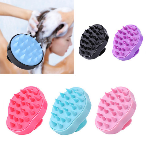 Silicone tête corps cuir chevelu Massage brosse peigne shampooing cheveux lavage peigne douche brosse bain Spa minceur Massage brosse ► Photo 1/6