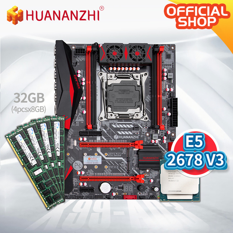HUANANZHI – carte mère X99 AD3 REV3.0, avec processeur Intel XEON E5 2678 V3, 8 go x 4 de mémoire DDR3 RECC, kit combo, NVME, USB 3.0, ATX ► Photo 1/1