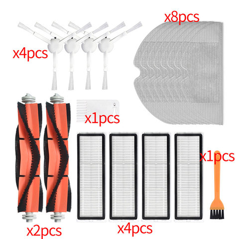 Filtre Hepa + brosse latérale principale + Kits de remplacement de tissu de vadrouille pour accessoires d'aspirateur robot Xiaomi Mijia 1C / STYTJ01ZHM ► Photo 1/6