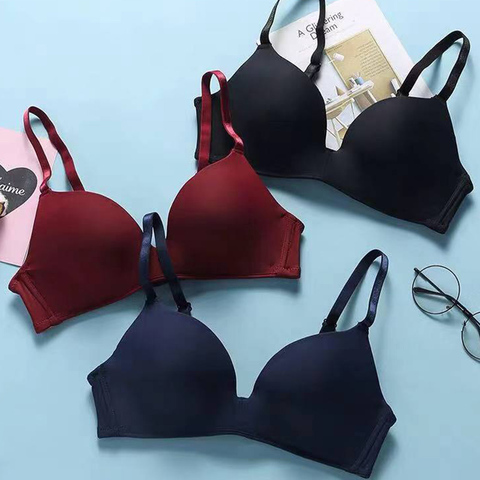 Soutien-gorge sans couture pour femmes, sous-vêtements Sexy, brassière Push Up, sous-vêtements, Lingerie intime, couleur unie ► Photo 1/6