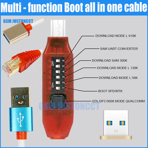 Tout le câble de démarrage (commutation facile) Micro USB RJ45 tout en un câble de démarrage multifonction câble edl ► Photo 1/5