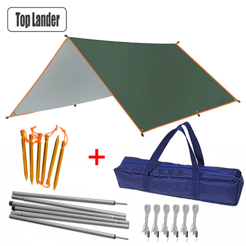 4x3m 3x3m auvent avec Support pôle corde Peg imperméable bâche tente ombre jardin parasol extérieur Camping abri soleil plage hamac ► Photo 1/6