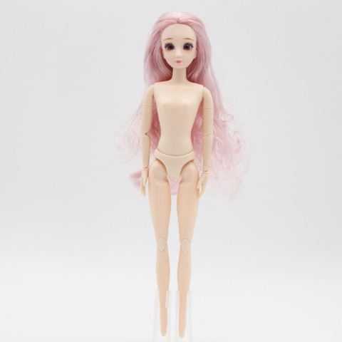 Femme poupée accessoires tête 3D bleu et violet yeux boucles cheveux raides femme nue corps pour 1/6 BJD poupée cadeau pour les filles ► Photo 1/6