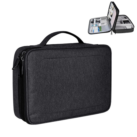 Sac de Charge Portable, sac de câble, organisateur numérique USB, chargeur à fils, sac de produits cosmétiques à fermeture éclair, pochette d'alimentation avec pochette pour Ipad ► Photo 1/6