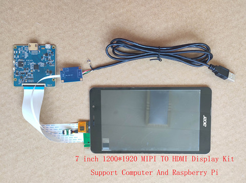 Écran LCD IPS 7 pouces avec HDMI 1200x1920 x, Raspberry Pi 3 LT070ME05000, avec adaptateur USB tactile, Win7 8 10 ► Photo 1/5