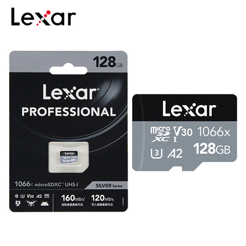 Carte mémoire Lexar PROFESSIONAL 1066x 128 go 256 go vitesse de lecture jusqu'à 160 mo/s SDXC V30 UHS-I U3 Microsd 64 go classe 10 TF carte ► Photo 1/6