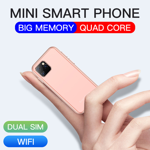 Mini Android 6.0 téléphones portables avec 3D verre mince mignon Smartphone Google jouer marché corps HD caméra double Sim Quad Core UNIWA XS11 ► Photo 1/6