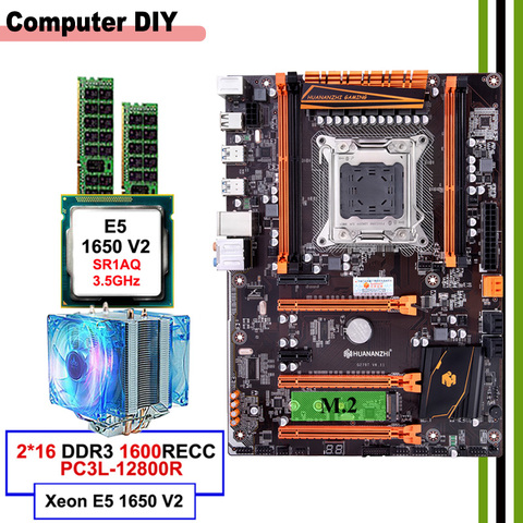 HUANANZHI – carte mère X79 deluxe, LGA2011, avec emplacement M.2 SSD, mobo avec CPU Xeon E5 1650 V2 avec refroidisseur, 32 go de RAM (2x16 go), meilleure vente ► Photo 1/6