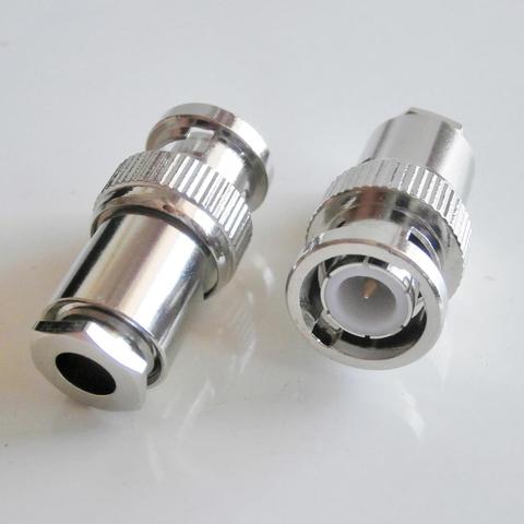 Soudure à pince pour connecteur RF Q9 BNC mâle pour câble LMR195 RG58, RG142, RG223, RG400, adaptateurs en laiton plaqué Nickel ► Photo 1/5