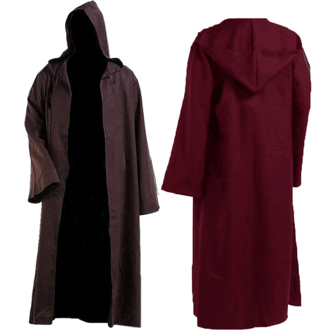 Adulte homme médiéval Star Wars Cosplay Costumes dark vador solide à capuche manteau veste Jedi Force réveillé carnaval fantaisie vêtements ► Photo 1/6