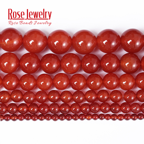 Perles rondes en pierre naturelle AAAAA, Agates rouges cornaline, pour la fabrication de bijoux, 15 pouces, 4 6 8 10 12 14 16 MM ► Photo 1/6