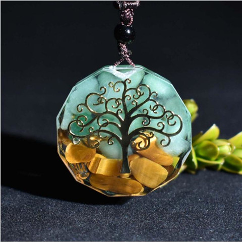 Collier Orgonite arbre de vie, pendentif énergétique cristal de guérison, Chakra Reiki Yoga méditation Orgone ► Photo 1/6