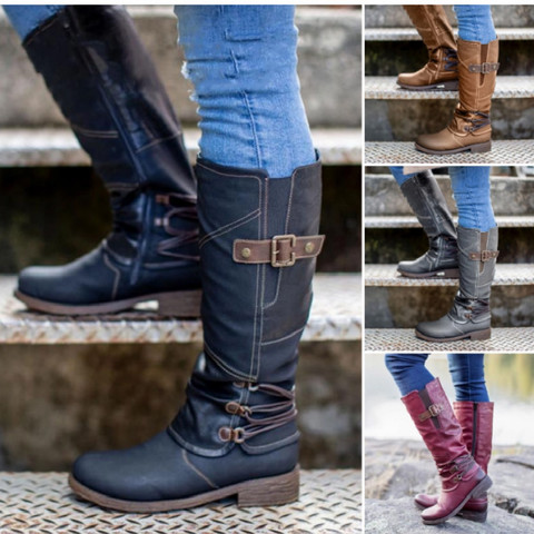 Bottes au dessus du genou pour femme, chaussures carrées en daim de qualité, confortables et longues, à la mode, hiver, 2022 ► Photo 1/6