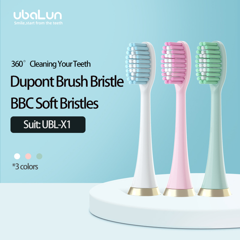 Tête de brosse à dents sonique UBALUN 4 pièces buse de tête de brosse à dents de remplacement DoPunt uniquement adapté pour brosse à dents sonique UBALUN UBL X1 ► Photo 1/6