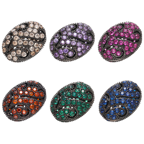 ZHUKOU-perles plates colorées en laiton pour femmes, bricolage fait à la main de colliers, accessoires de bijoux, modèle VZ242, 12x16mm ► Photo 1/6