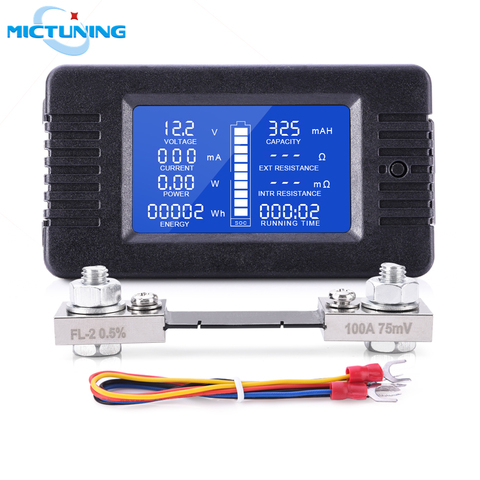 MICTUNING-moniteur à écran LCD, voltmètre, batterie DC, 0-200V, avec 9 fonctions de mesure, pour système solaire Automobile ► Photo 1/6