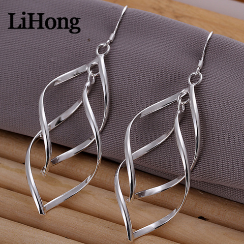 Boucles d'oreilles en argent Sterling 925, boucles d'oreilles Double cœur, boucles d'oreilles pour femmes, bijoux Glamour, cadeaux de mariage, nouveau Style ► Photo 1/6