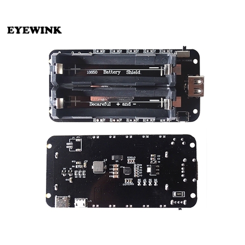 Module de carte d'extension de puissance mobile V8, accessoire de bouclier de batterie en lithium de deux tensions 18650 5 V/3 A 3 V/1 A avec micro USB, pour Arduino ESP32 ESP8266 ► Photo 1/3