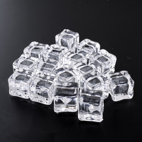 Cubes de glace en acrylique artificiel transparent réutilisable, 16 pièces, présentoir, accessoires de photographie, pour décor de fête de mariage ► Photo 1/6