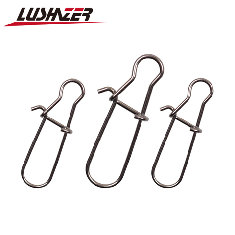 LUSHAZER100pcs rapide pince serrure en acier inoxydable connecteur de pêche en acier inoxydable broche pivotant pêche attirail outil pour leurre hameçon ► Photo 1/6