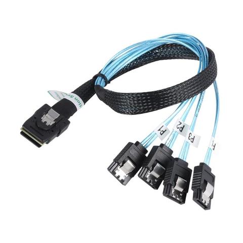 Câble Sas Sata mini-sas SFF-8087 à 4 câble SATA Mini SAS 4i SFF8087 36P à 4 câble SATA 7P 12Gbps 50cm données du disque dur ► Photo 1/6