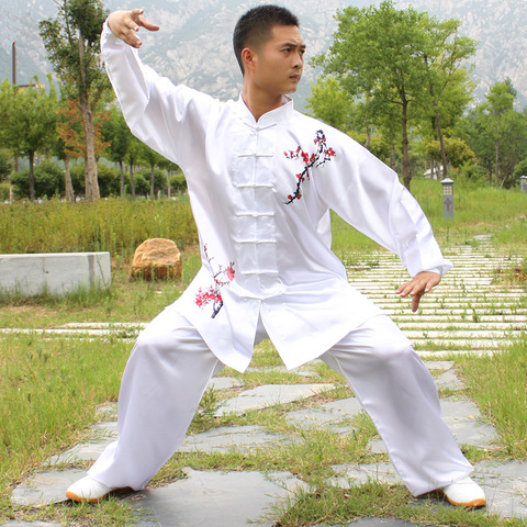 USHINE – vêtements de Performance Tai Chi HX11, blanc bleu jaune, uniforme KungFu à manches longues, vêtements pour hommes et femmes ► Photo 1/6