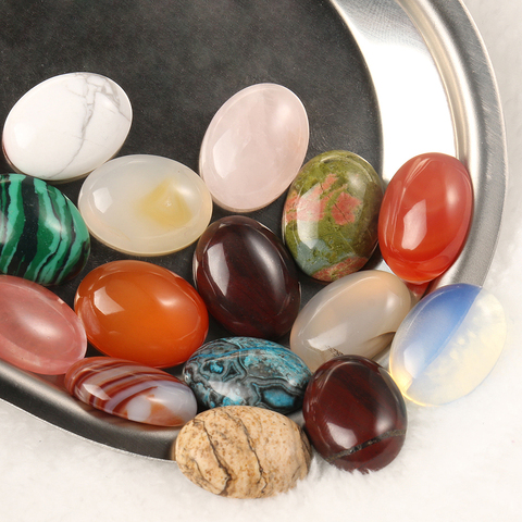 CABOCHON de cabine ronde ovale mixte, 10 pièces, Turquoise, améthyste, Agates, perles en pierre pour la fabrication de bijoux, DIY, bague de fabrication artisanale ► Photo 1/6